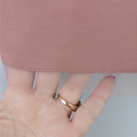 Urban Outfitters Silence + Noise SZ S V-Neck Dusty Pink Mesh Baby Doll Bralette - Picture 4 of 5